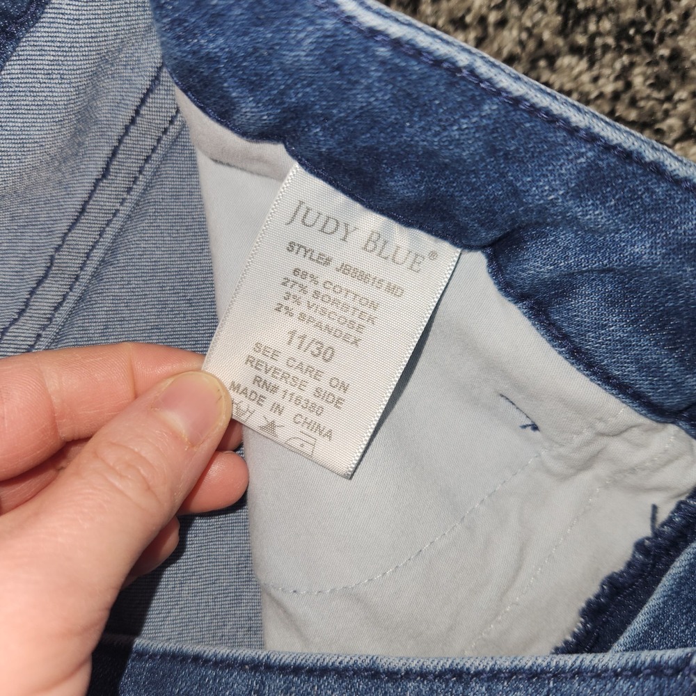 Judy Blue Skinny Fit Hi Rise Ankle Jeans Womens Sz 11/30 Stretch Faded Front - Picture 4 of 7